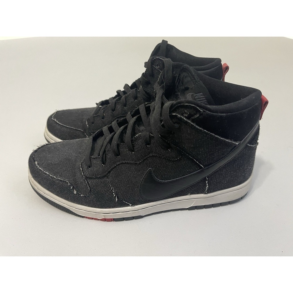 Nike Dunk CMFT High Top Lace Up Sneakers Black Denim 2015 705434-001 Size 9 - Picture 4 of 7